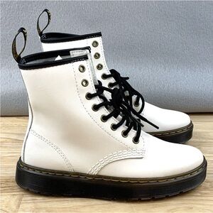 Dr Martens AirWair Zavala Women’s Size 7 White Smooth Leather Doc Combat Boots